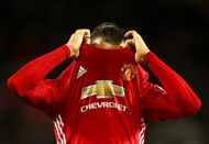 MANCHESTER, ENGLAND - NOVEMBER 27: Zlatan Ibrahimovic of Manchester United takes his shirt off after the final whistle during the Premier League match between Manchester United and West Ham United at Old Trafford on November 27, 2016 in Manchester, England.  (Photo by Clive Brunskill/Getty Images)